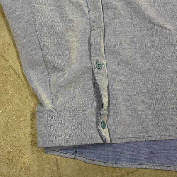 Lululemon Dress Shirt Mens Stretch Long Sleeve Button Up Blue XL - Picture 4 of 9